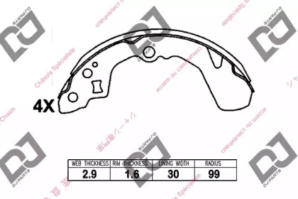 Комлект тормозных накладок DJ PARTS BS1021